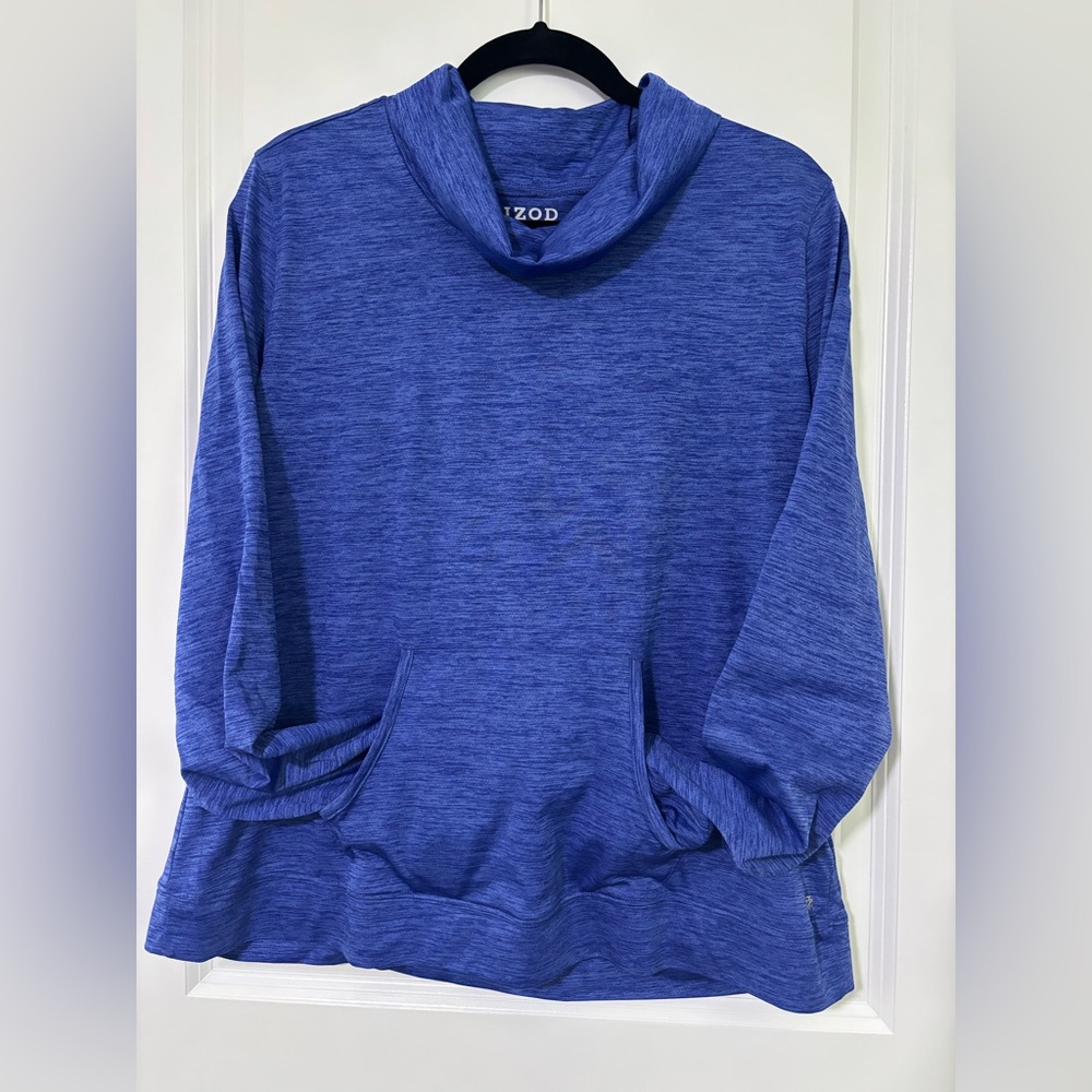 Izod Heathered Blue Casual Long Sleeve - Size XL